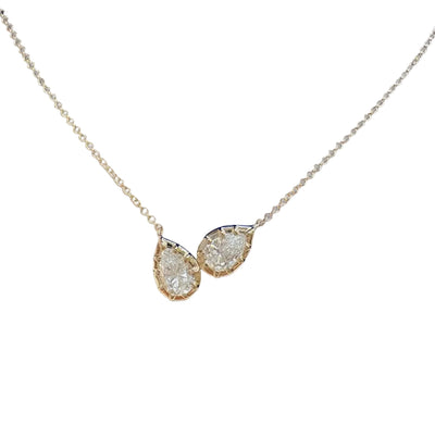 Double Pear Cut Lab Grown Diamond Necklace