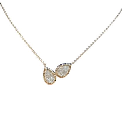 Pear Cut Lab Diamond Doublet Necklace