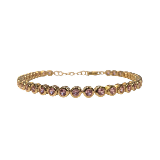 Lab Grown Pink Sapphire Tennis Bracelet