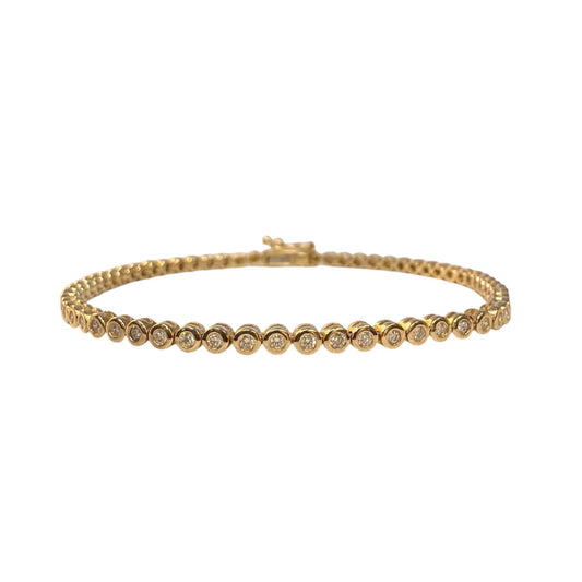 Bezel Set Diamond Tennis Bracelet