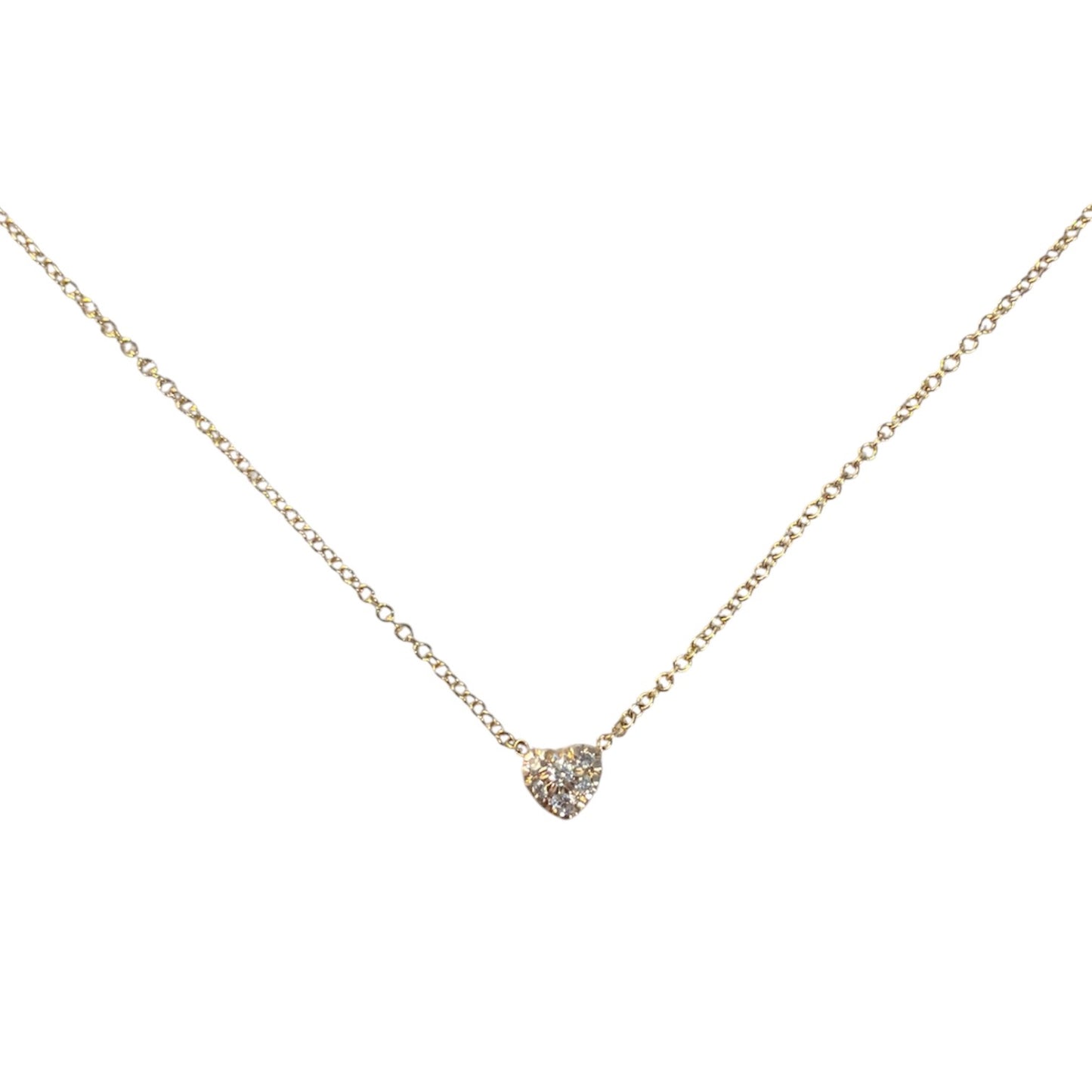 Puffy Pave Diamond Heart Necklace