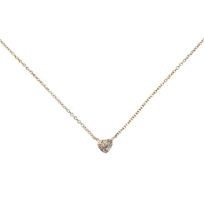 Puffy Pave Diamond Heart Necklace