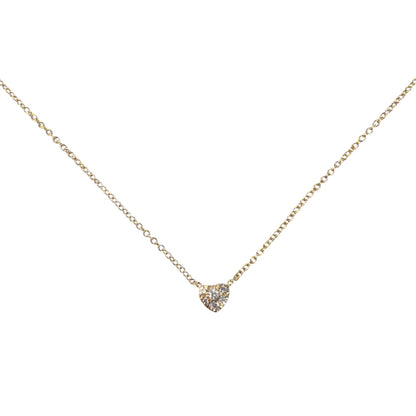 Puffy Pave Diamond Heart Necklace