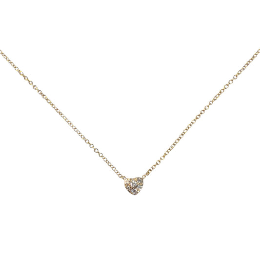 Puffy Pave Diamond Heart Necklace