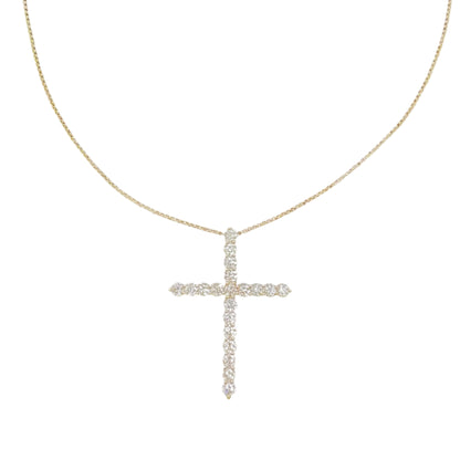 Large Lab Diamond Cross Necklace