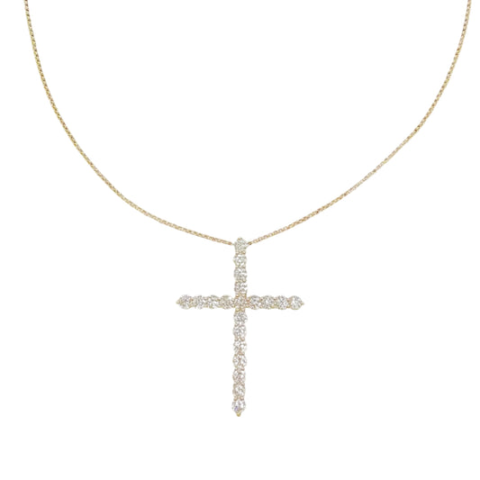 Large Lab Diamond Cross Necklace