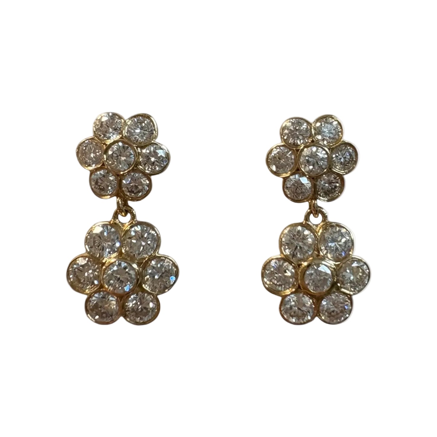 Double Daisy Lab Diamond Earrings