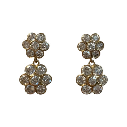Double Daisy Lab Diamond Earrings