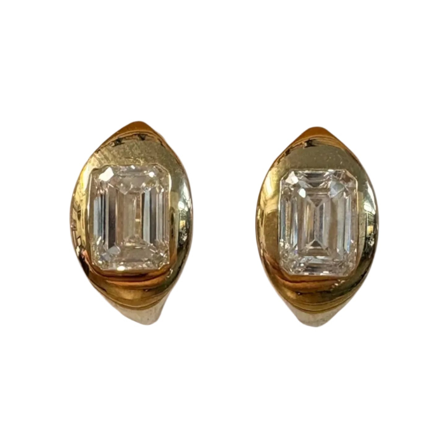 Emerald Lab Diamond Huggie Earrings