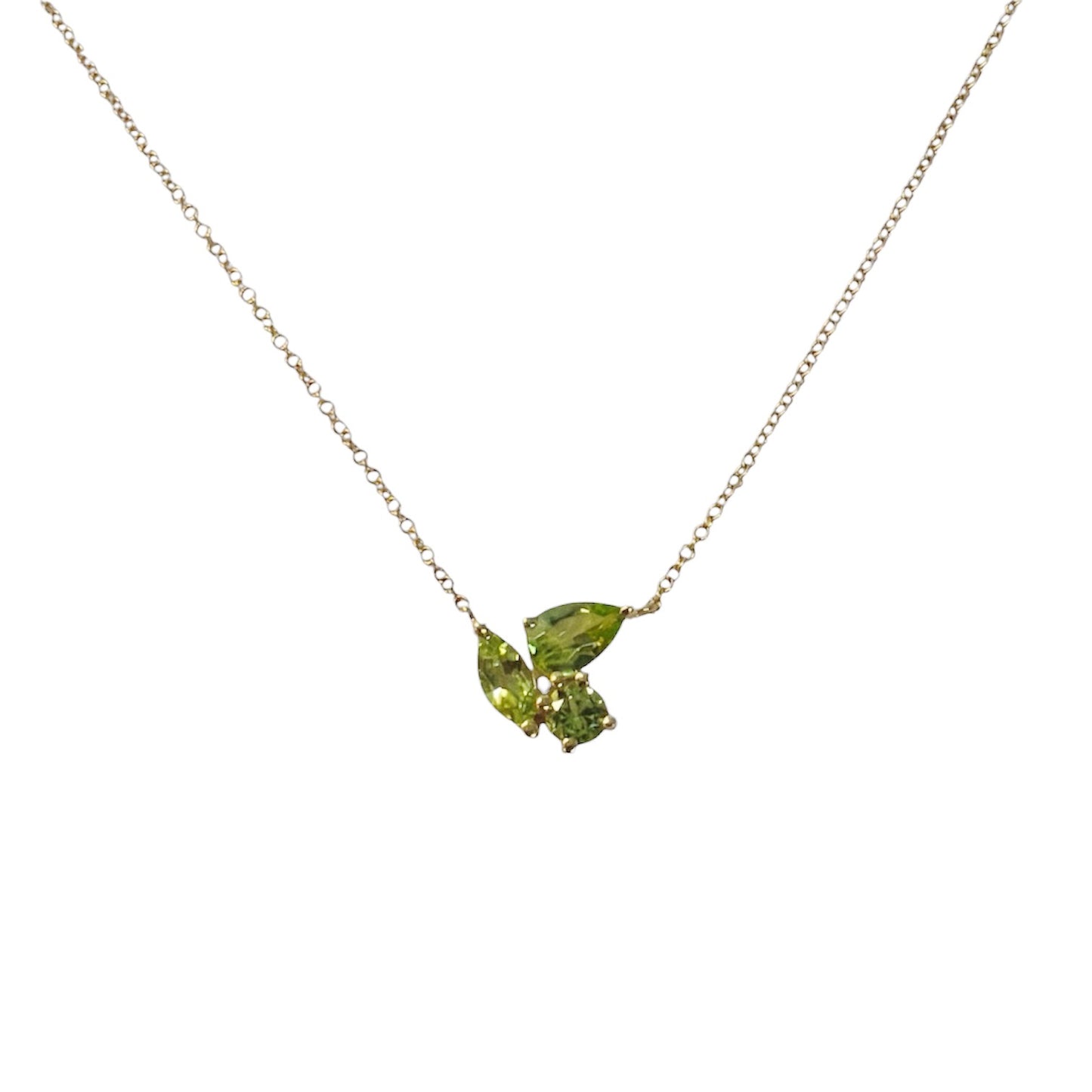 Peridot Trio Cluster Necklace