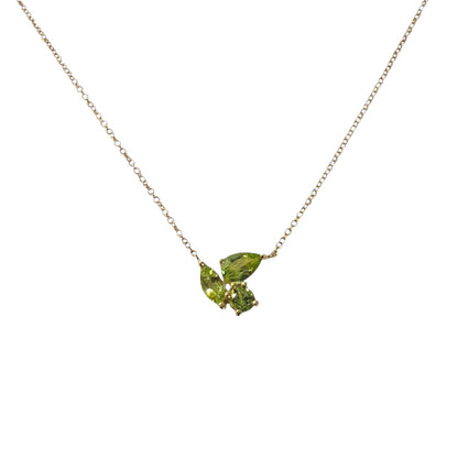 Peridot Trio Cluster Necklace