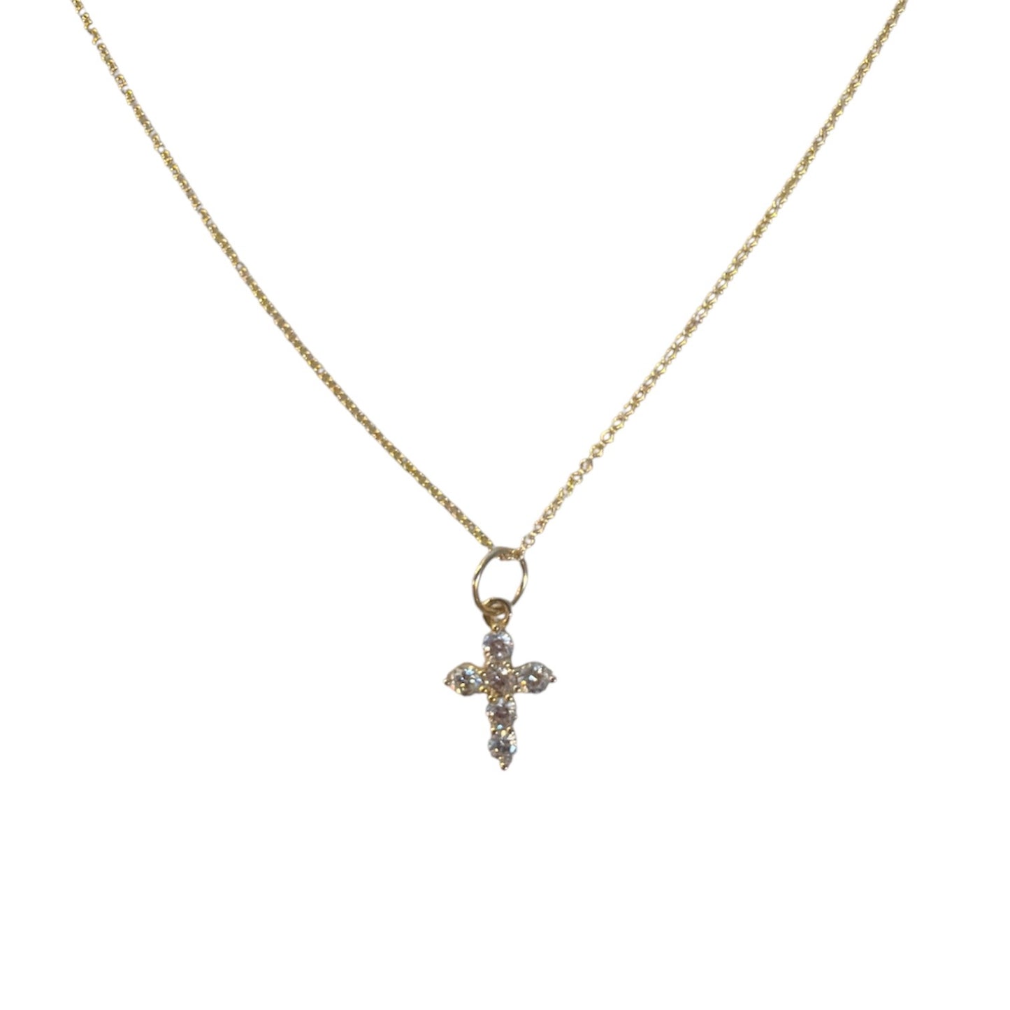Mini Diamond Cross Necklace