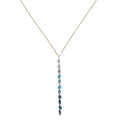 Ombre Blue Topaz Lariat Necklace