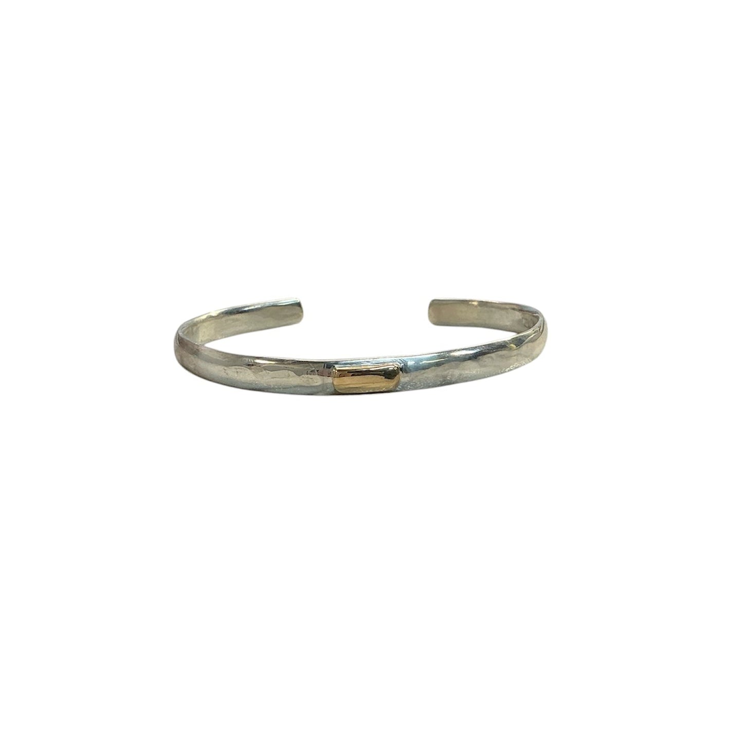 Hammered Silver Cuff with Gold Accents