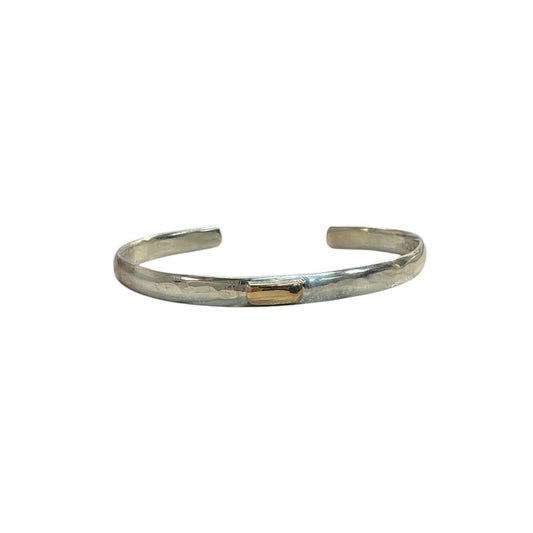 Hammered Silver Cuff with Gold Accents