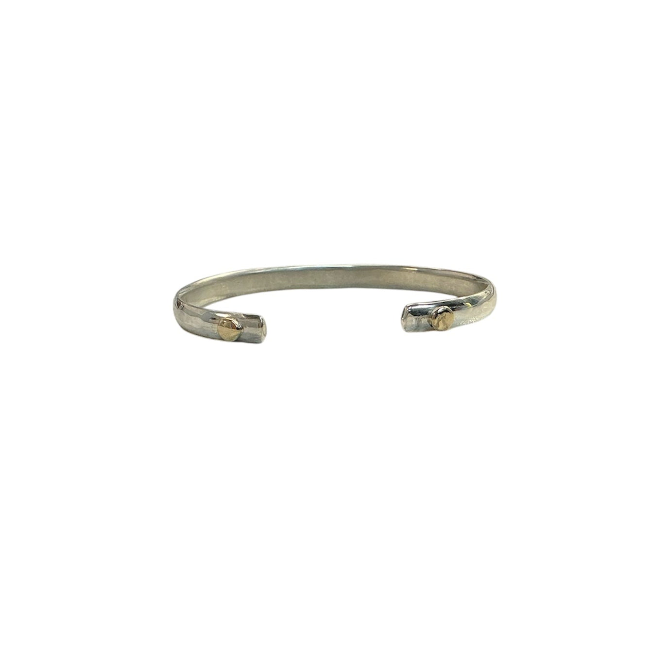 Hammered Silver Cuff with Gold Accents