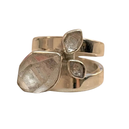 Herkimer Diamond Trio Ring