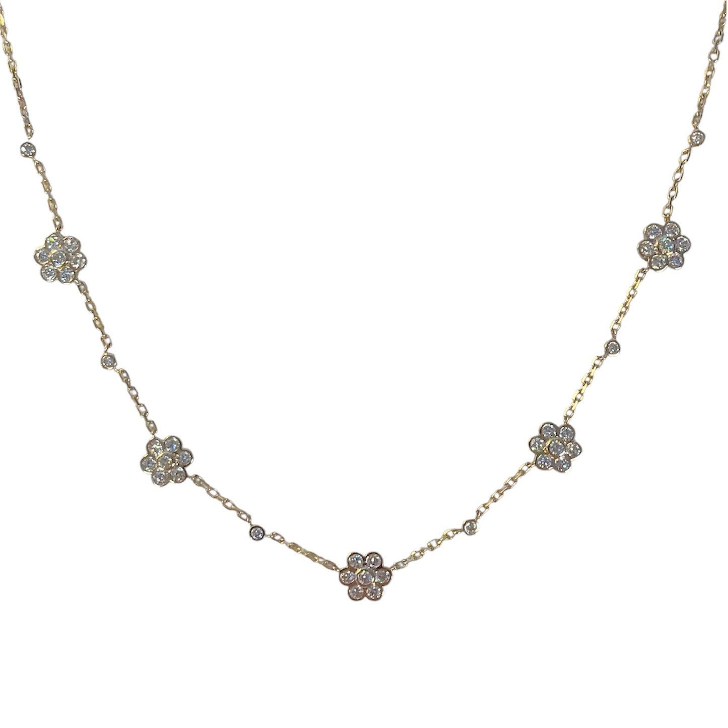 Lab Diamond Daisy Necklace
