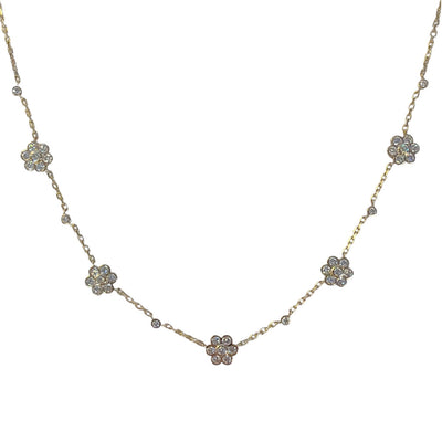 Lab Diamond Daisy Necklace