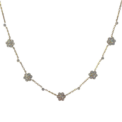 Lab Diamond Daisy Necklace