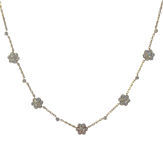 Lab Diamond Daisy Necklace
