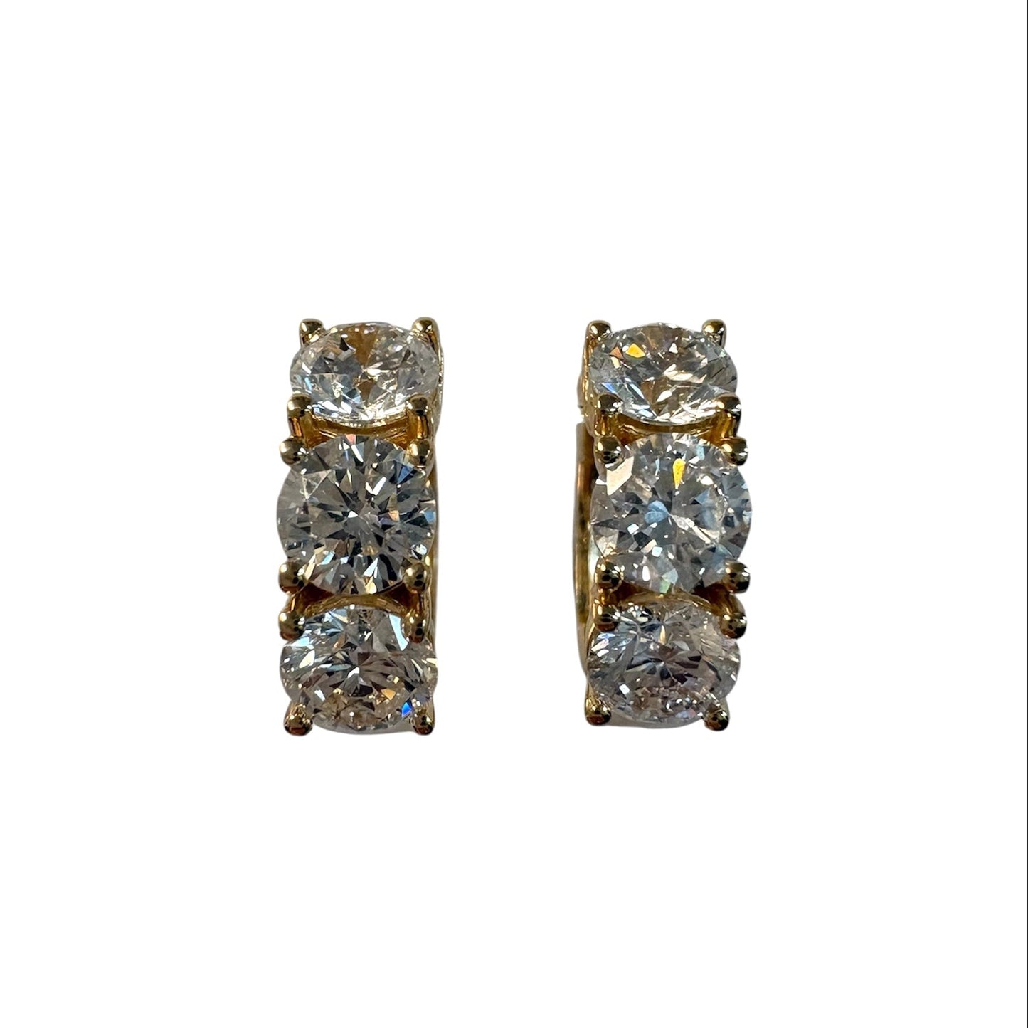 Triple Prong Set Lab Diamond Huggies