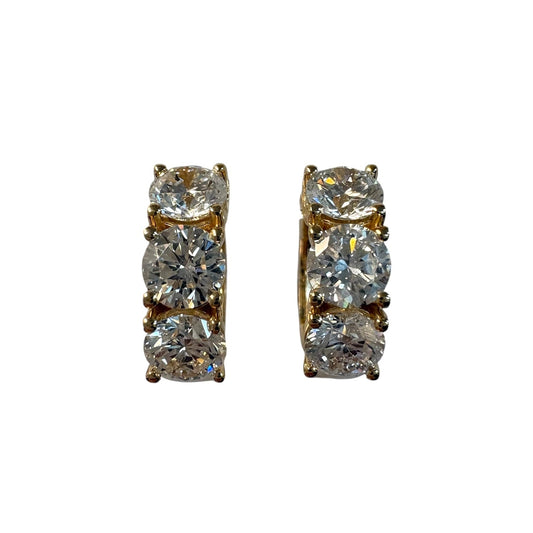 Triple Prong Set Lab Grown Diamond Huggies