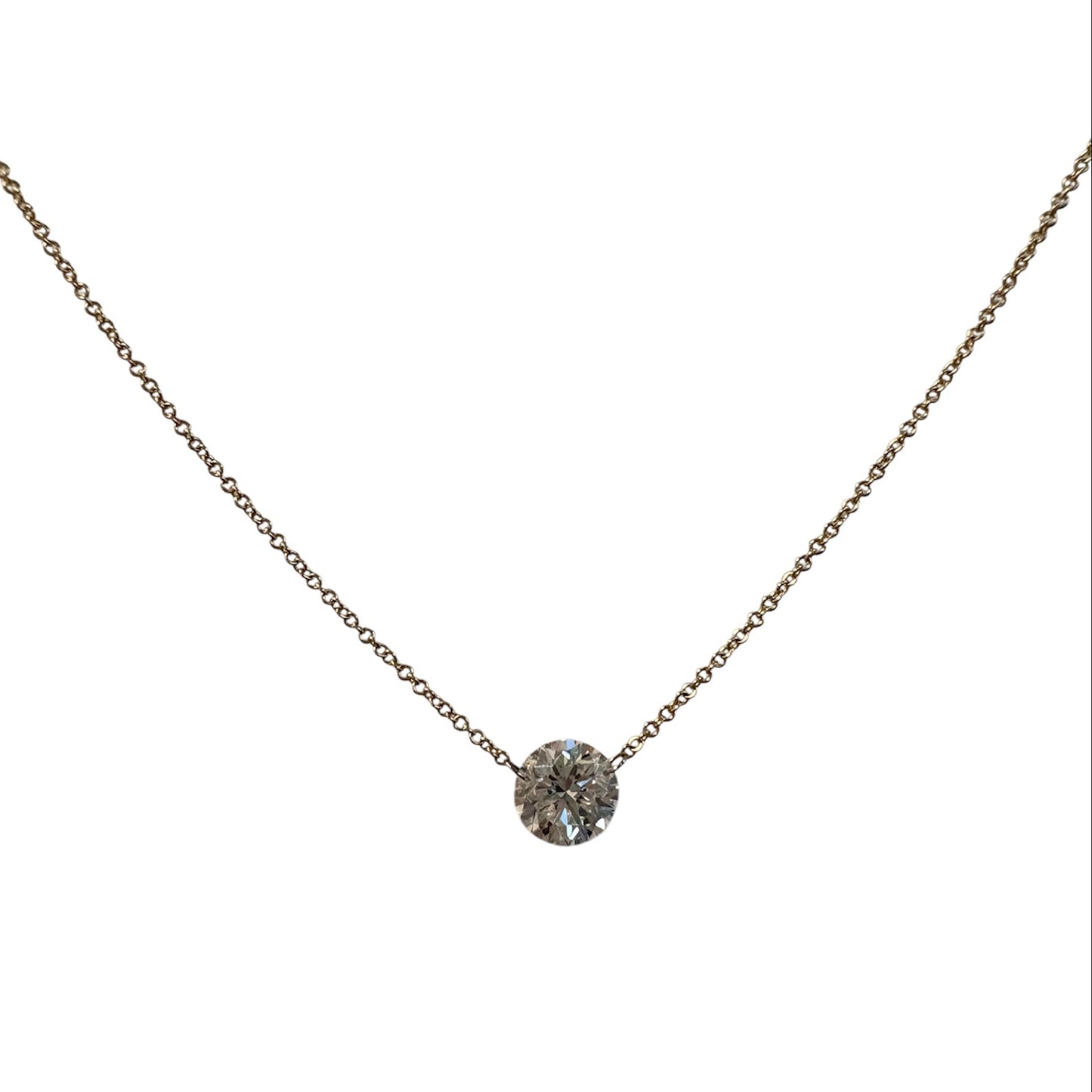 Round Drill-Cut Lab Diamond Necklace