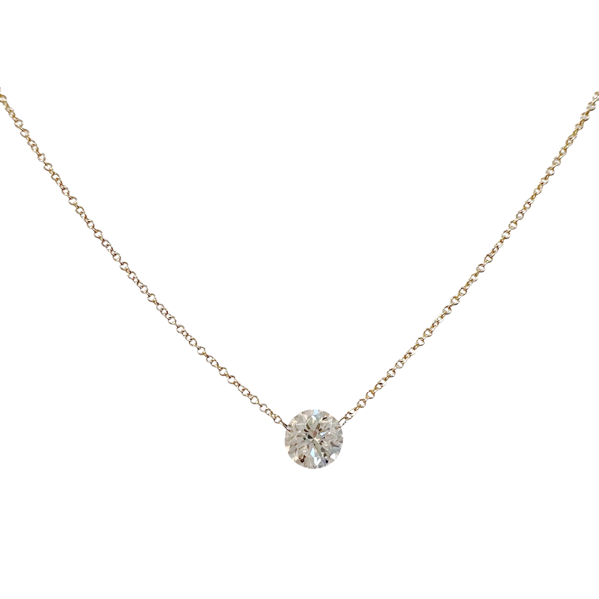 Round Drilled Lab Diamond Necklace