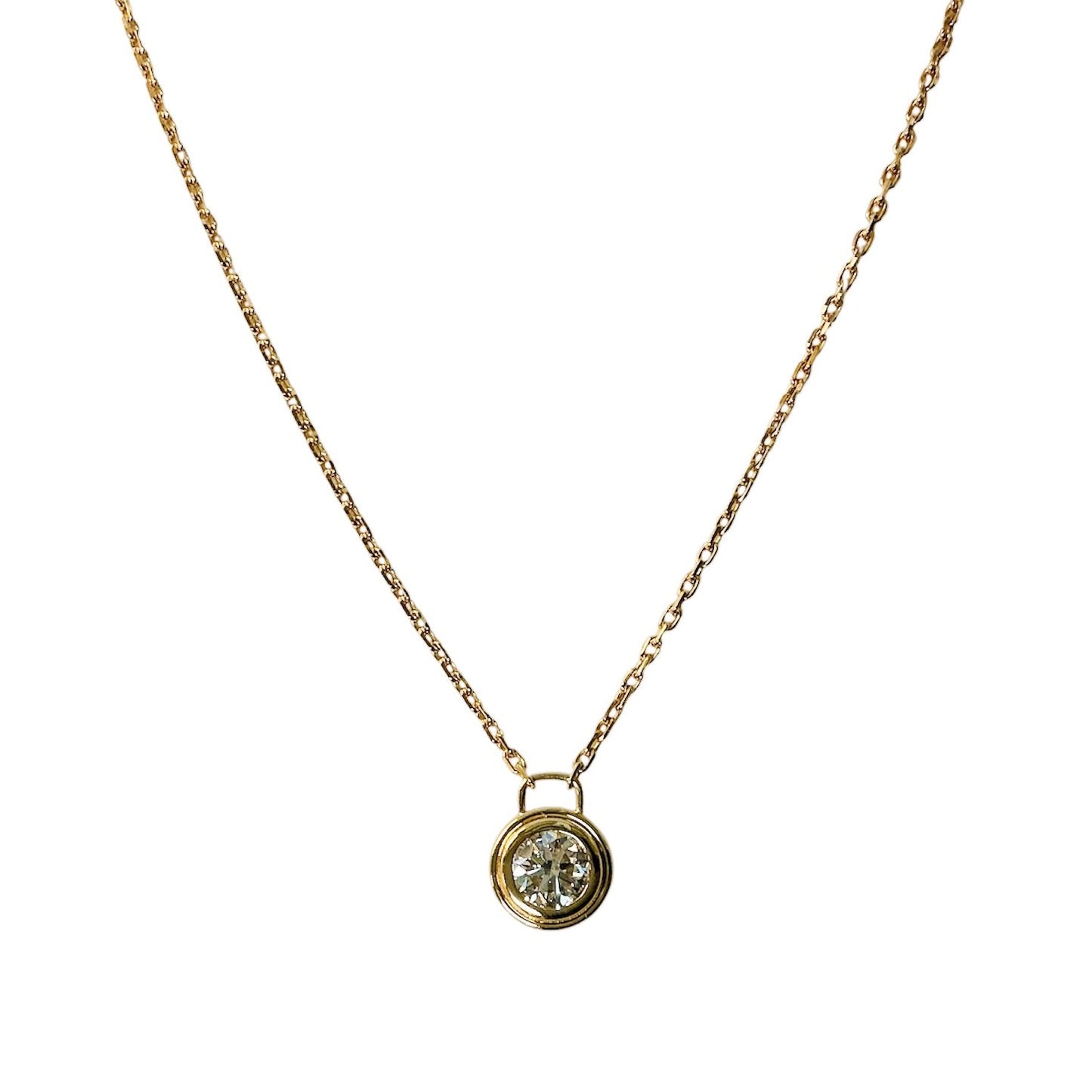 Wide Bezel Set Lab Grown Diamond Necklace