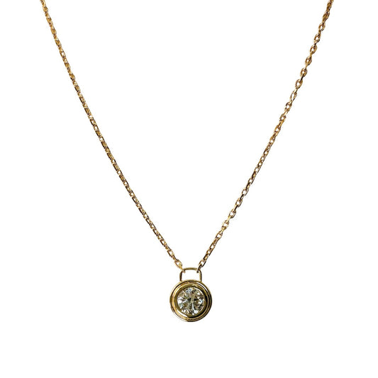 Wide Bezel Set Lab Grown Diamond Necklace
