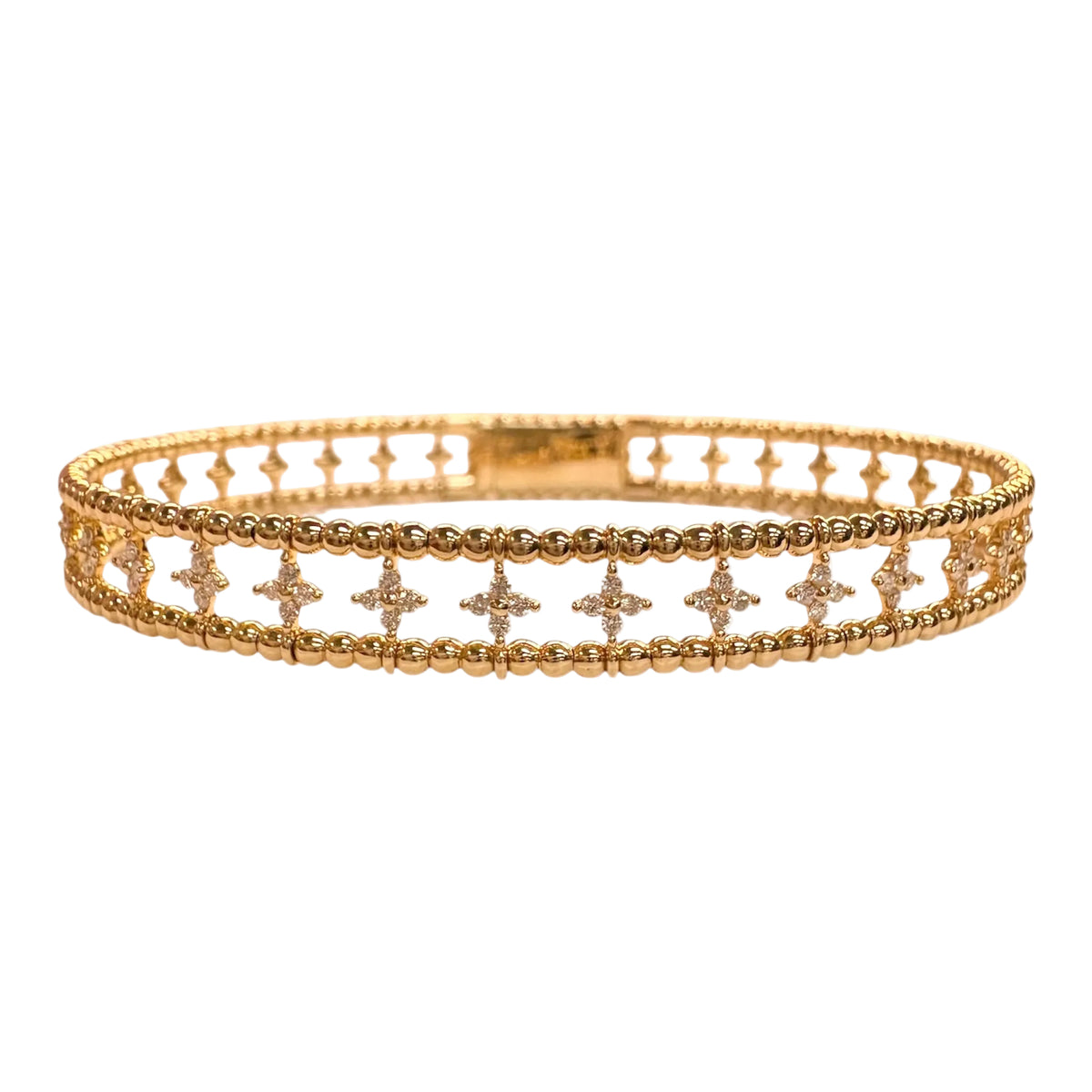Flexible Diamond Cluster Cutout Bracelet