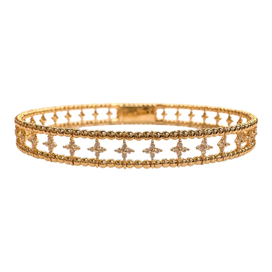 Flexible Diamond Cluster Cutout Bracelet