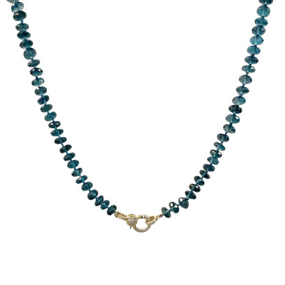 London Blue Topaz Necklace with Diamond Clasp