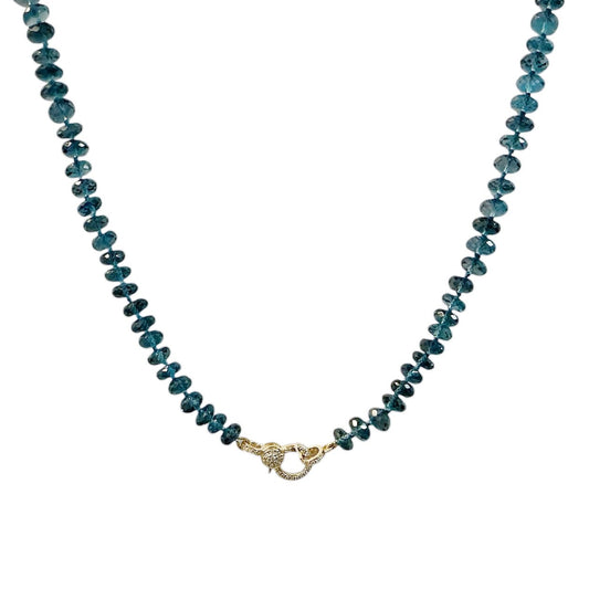 London Blue Topaz Necklace with Diamond Clasp