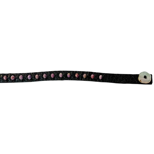 Phosphosiderite Chocolate Leather Bracelet