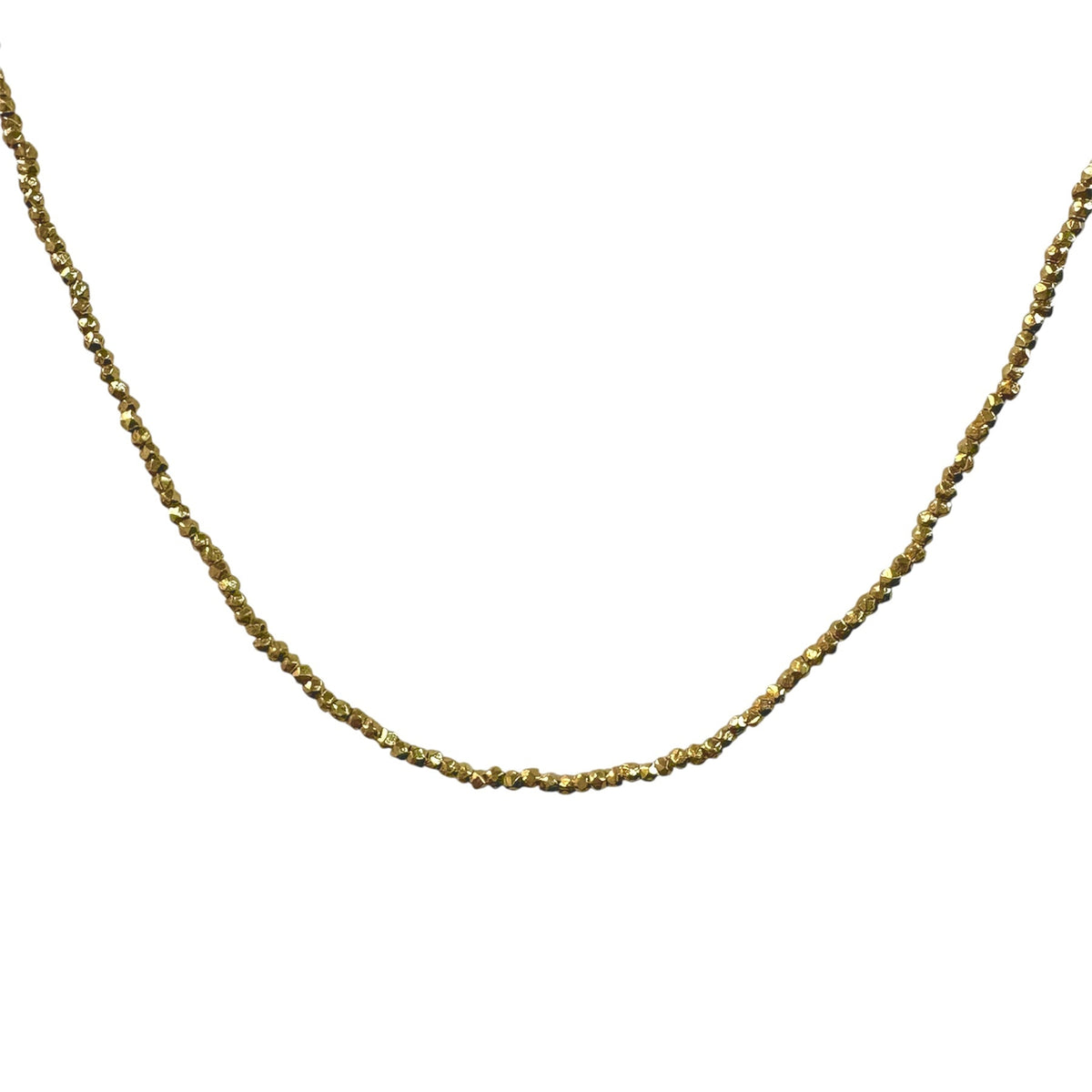 Faceted Gold Bead & Silk Necklace