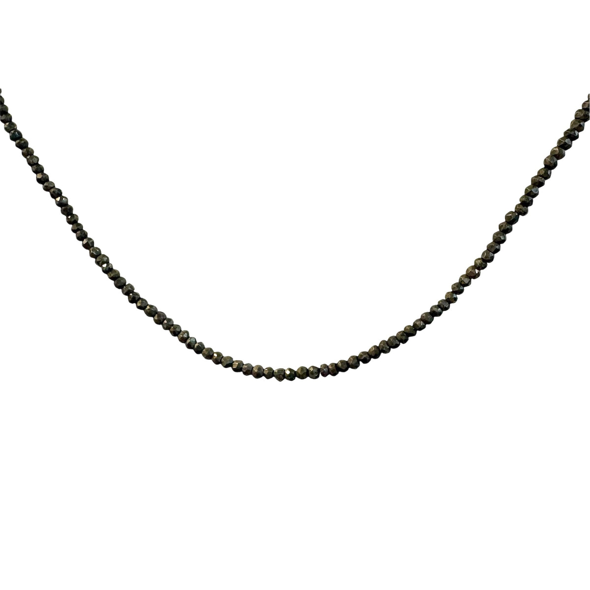 Faceted Pyrite Beaded Necklace