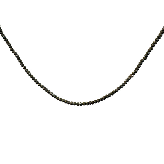 Faceted Pyrite Beaded Necklace