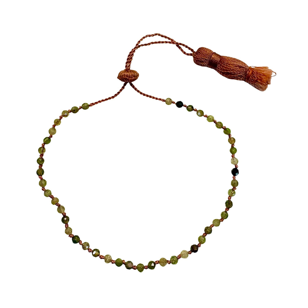 Green Tourmaline Knotted Bracelet
