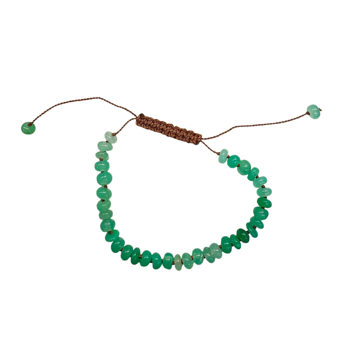 Chrysoprase Adjustable Knotted Bracelet