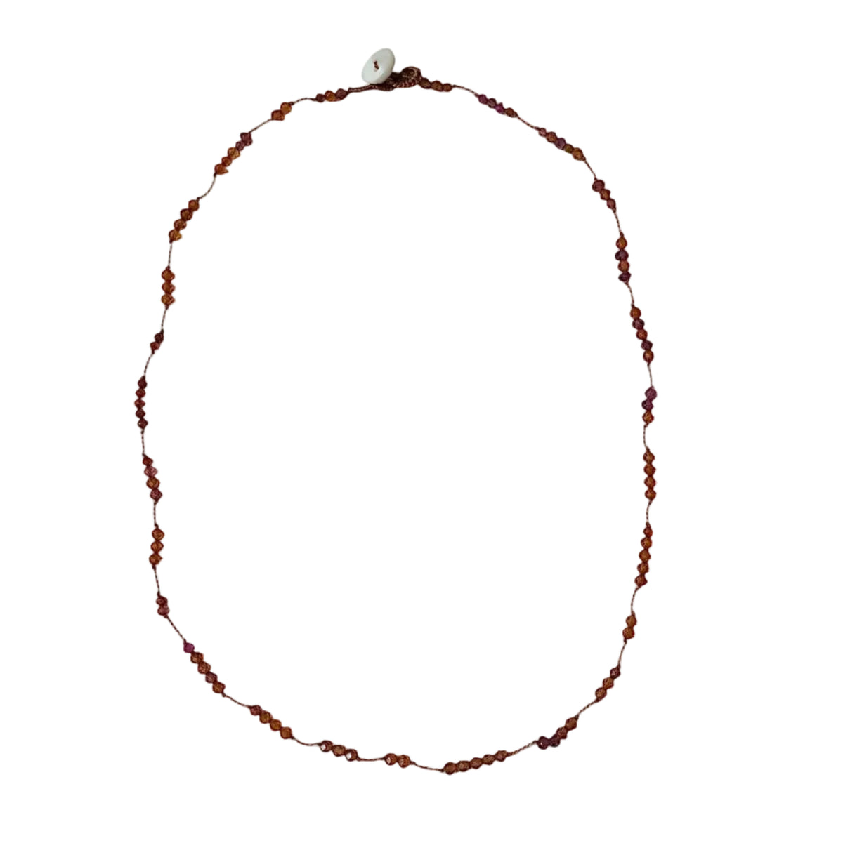 Hessonite & Pink Garnet Knotted Necklace