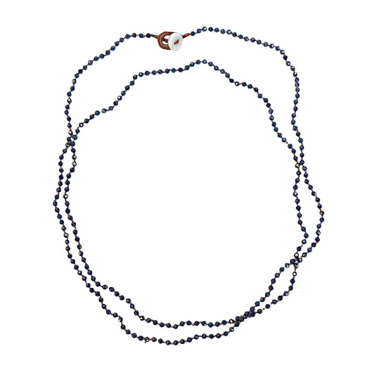 Long Kyanite Knotted Necklace