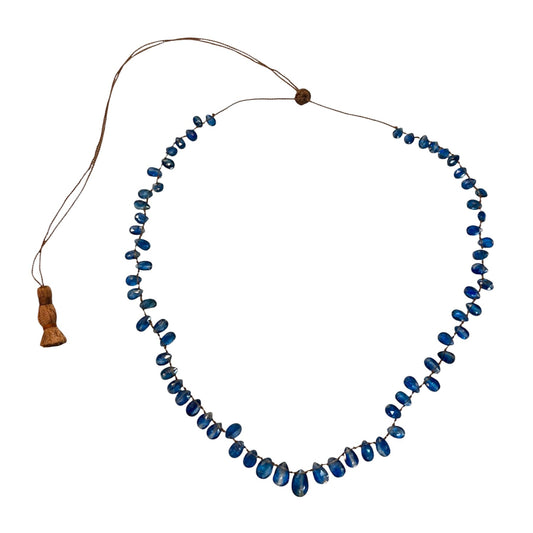 Kyanite Adjustable Knotted Necklace