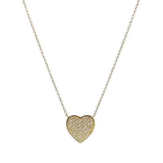 Pave Diamond Heart Necklace