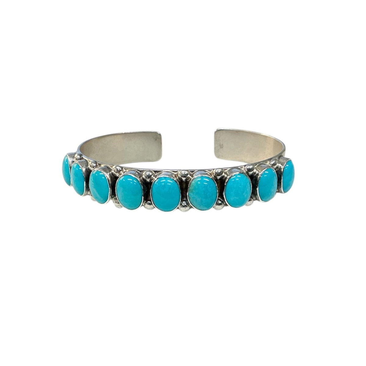 Oval Turquoise Row Cuff Bracelet