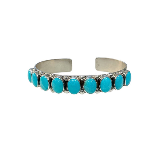 Oval Turquoise Row Cuff Bracelet
