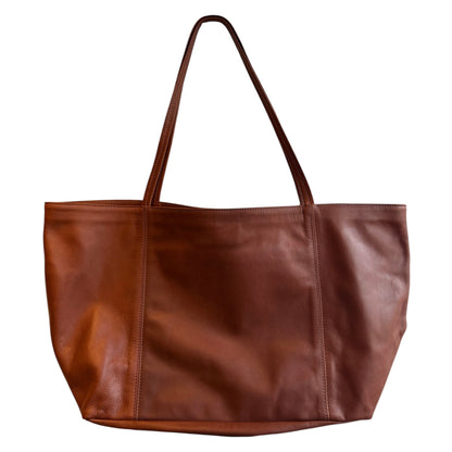 Mahogany Aniline Leather Makena Tote Bag