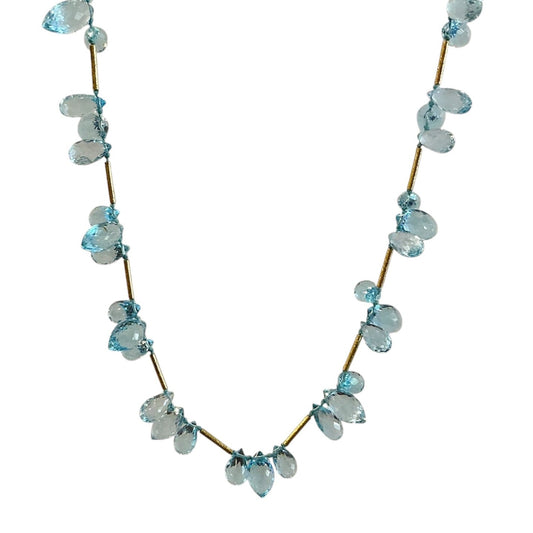 Blue Topaz Briolette Necklace