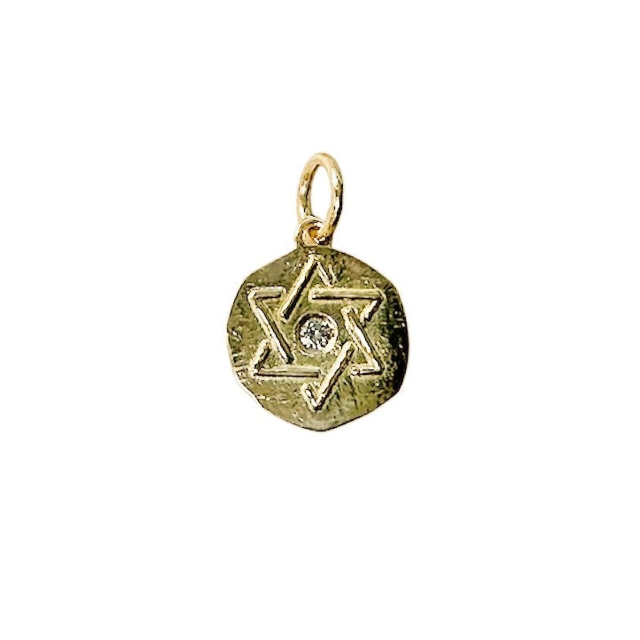 Gold Star of David Pendant